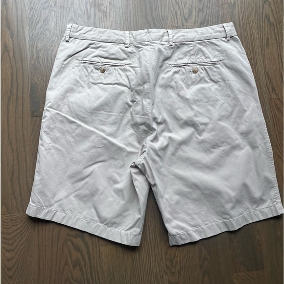 J McLaughlin Shorts Mens Size 40 Solid Khaki Flat Front Cotton Chino academia E - Picture 10 of 10